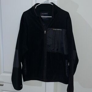 Polo Jeans Co RL 67 Ralph Lauren Black Full Zip‎ Denali style Fleece Jacket coat